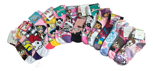 12 Pares Tin De Caricaturas Para Niña Originales.