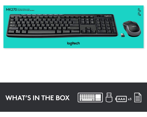 Teclado Y Mouse Logitech Inalambrico Mk270 Español
