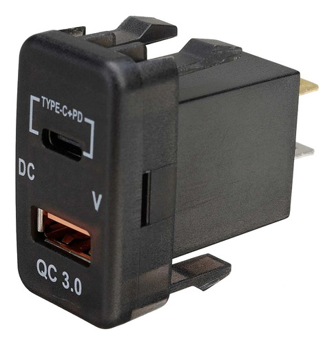 Cargador Qc3.0 Tipo C+ For Coche, Doble Adaptador Usb, Ench