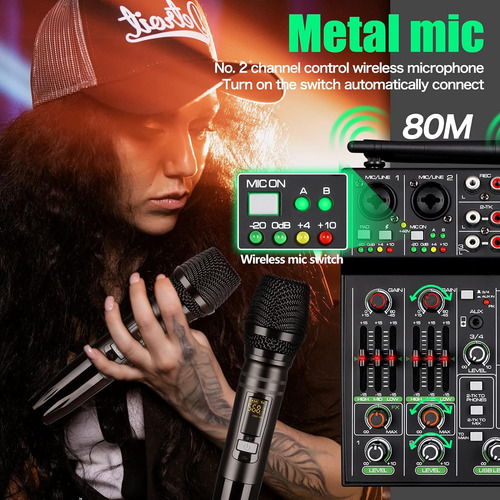 Mezclador De Audio Profesional, Mezclador De Sonido De 4 Can