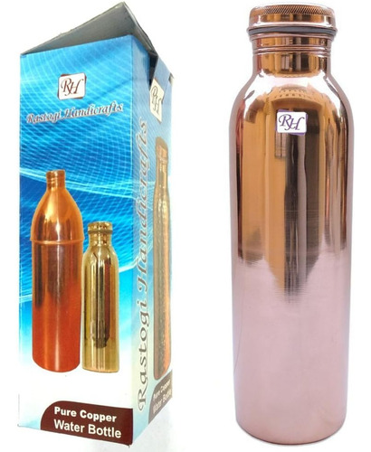 Botella De Cobre Puro De Rastogi Handicrafts De 950 Ml. Bote