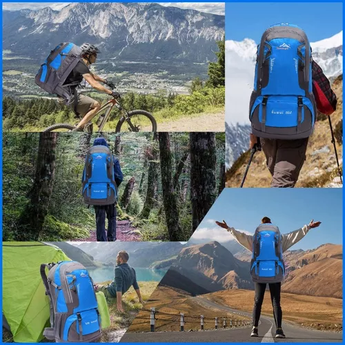 Mochila de Senderismo de 70 L, Mochila Ligera Impermeable, Mochila de  Montaña Con Múltiples Bolsillos Mochila Trekking Para Hombre Mujer  Senderismo Acampada Montañismo Escalada Ciclismo al Aire Libre :  : Deportes y