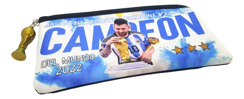 Cartuchera Messi Mundial Argentina + Llavero Copa