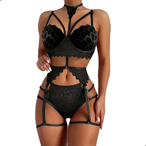 Lenceria Para Mujer Conjuntos Con Encaje Con Cuello Halter