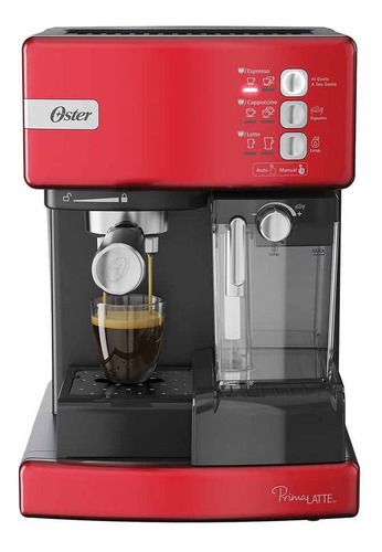 Cafetera Automática De Espresso Roja Oster® Primalatte Bvst Color Rojo 110V