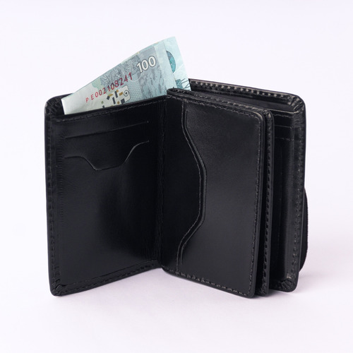 Carteira Masculina De Couro Com Elástico Tecnologia Rfid Cnh Cor Preto