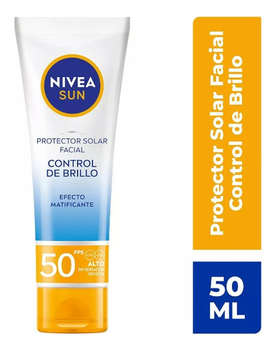 Protector Solar Facial Nivea Sun Control De Brillo Fps 50