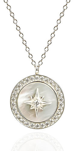 Collar Con Colgante De Circón Y Medallón De Estrella Del Nor