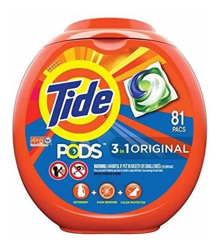 Tide Pods 3 En 1 He Turbo Detergente Pacs, Olor Original, 81