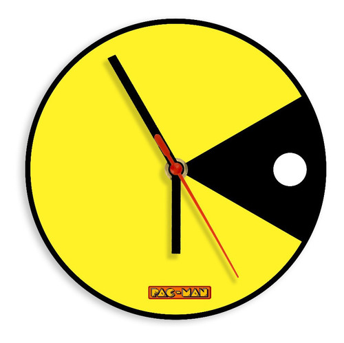 Reloj De Pared Pac Man Gamer Arcade Juego Retro Diseño Geek