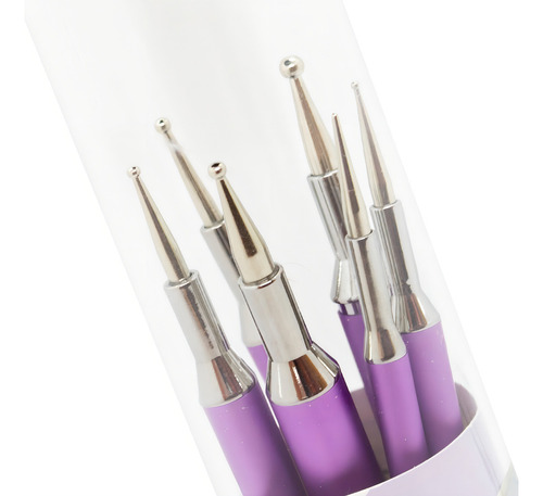 Ezflow Duo Tools Kit Decoración Uñas Dooting Curva Nail Art Color Lila