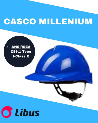 Casco De Seguridad Libus Millenium Azul Certificado 