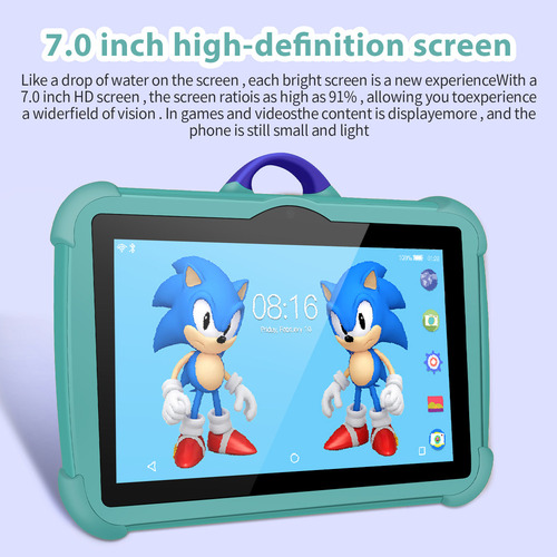 Tableta Bdf 7 Para Niños, 4 Gb+64 Gb, Android 13, Wifi, Blue