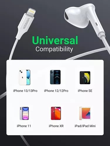 Audifonos Lightning Para iPhone iPad iPod Inear Ugreen