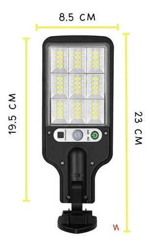 Lampara Solar 72 Led 3 Modos De Luz Sensor De Movimiento