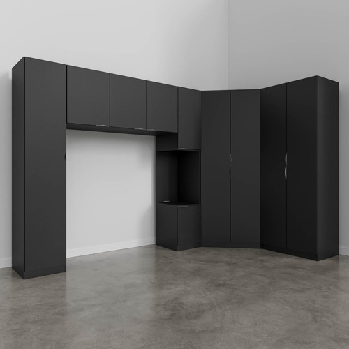 Guarda Roupa Modulado De Casal 10 Portas 5 Peças E 1 Mesa