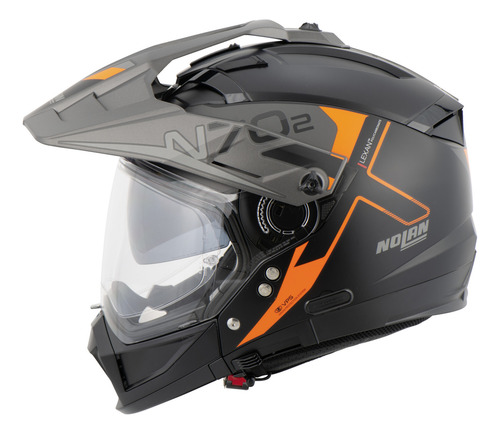 Casco Nolan N70-2 X Bungee N-com 37 Negro/gris/naranja