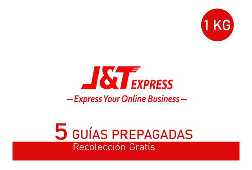 5 Guías Prepagada 1 Kg J&t Express Recolección Gratis