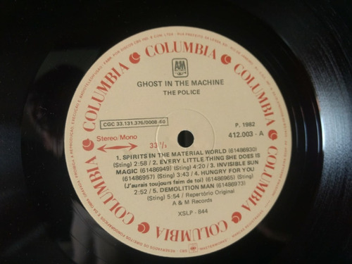 Lp The Police - Ghost In The Machine (1982) Com Encarte (Usado)