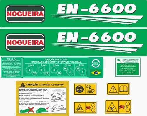 Kit Adesivos Ensiladeira En-6600 Da Nogueira