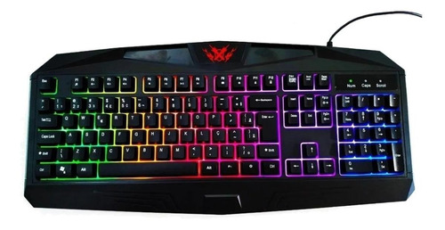 Teclado gamer Knup KP-2036 QWERTY português Brasil cor preto