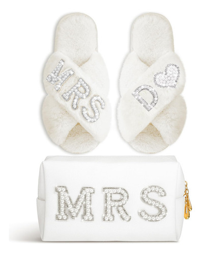 Xtinmee Zapatillas De Novia Con Inicial Personalizada, Bolsa