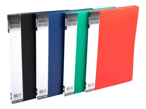 Carpeta  Bibliorato Con 30 Folios Oficio Pvc Vs Colores