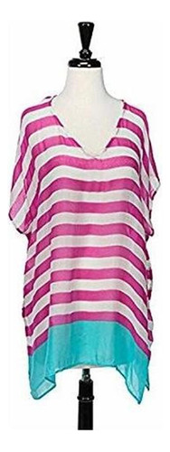 Occasionally Made O-cs-cvup-by 29 X31  Striped Cover Up