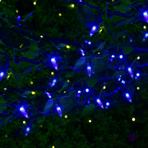 Luces Led De Navidad 100 Luces 10 M Azul Para Decoración