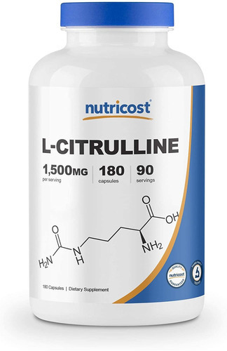 L- Citrulina Nutricost L-citrulline 1,500 mg 180ct Sabor N/a