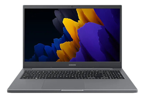 Imagem 1 de 10 de Notebook Samsung Book Np550 Celeron 4gb 500gb Linux Cinza