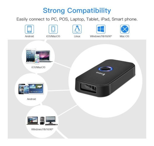 Scanner 1d Leitor Código Barras Wireless Bluetooth Usb Ey009 Cor Laser 12V