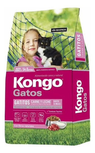 Alimento Kongo gatito sabor carne y leche 3kg