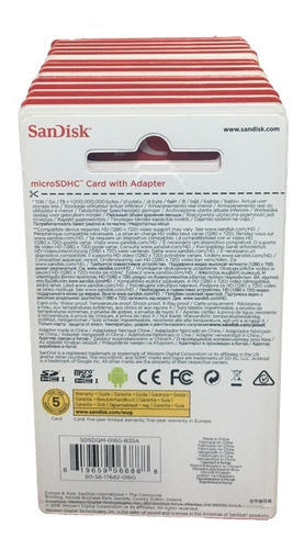 Memoria 16gb Sandisk Clase 4 Sellada Orignal Caja 25 Unidade