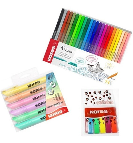 Kit Juvenil Rotuladores X24, Resalatador Pastel, Señales X5