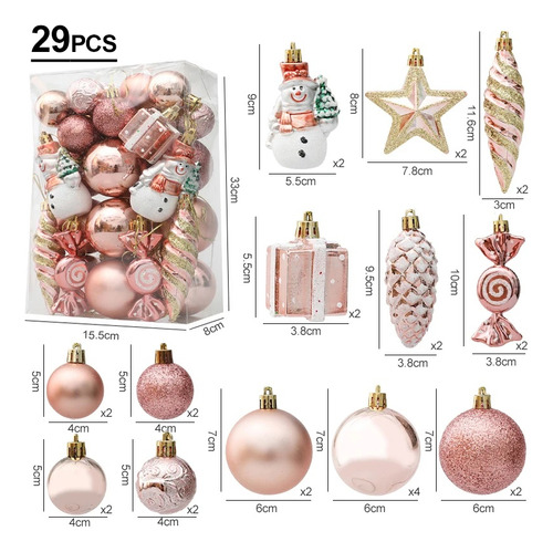 29 Pcs De Adornos De Bolas Colgantes Para Árboles De Navidad