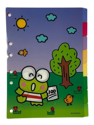 Divisória Para Fichário A5 (metade A4) Keroppi Jogo C/8 Un