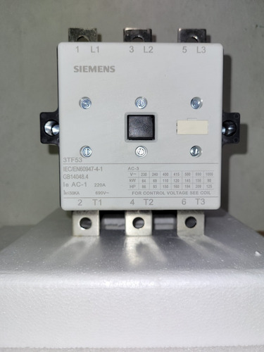 Contator Siemens 3tf53 22-0xn2 3p 220v 2na+2nf 205a (ac-3)