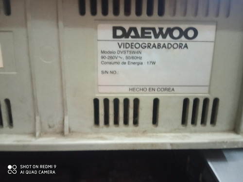 Reproductor Vhs Daewoo Desconozco Estado (Usado)
