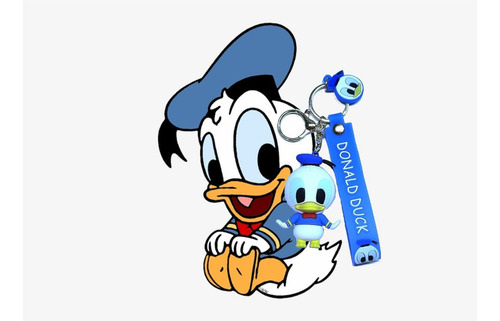 Llavero De Goma Pvc + Correa Personaje Pato Donal Looney