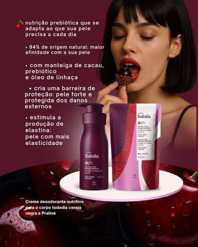 Crema Coporal Tododia Cereza Negra Y Praline X2 Natura Cereja Negra Y Praline
