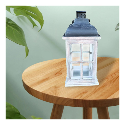 . Farol De Viento Tradicional De Madera Con Portavelas