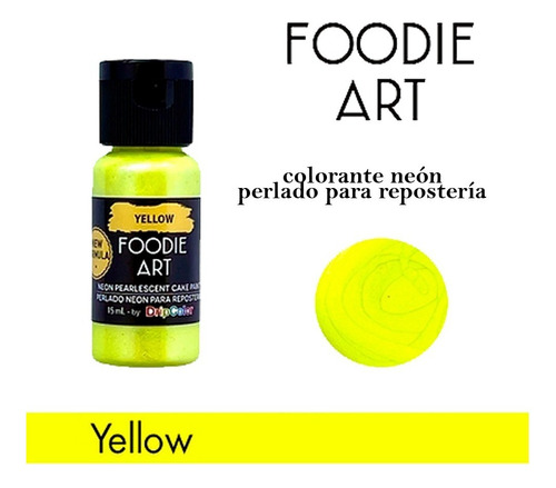 Colorante Comestible Foodie Perlado Neon Amarillo Yellow