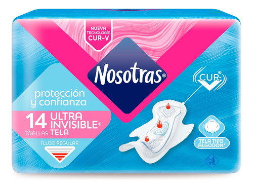 Combo Toallita Femenina Nosotras Ultra Invisible Tela X10 Pq