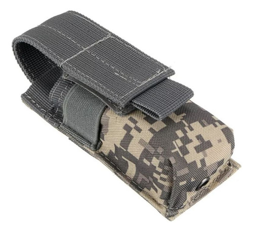 Pouch Multiuso Edc Porta Cargador Cinturón Molle Policial Gris Pixel Camo