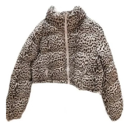  Achaqueta Puffer Mujer Corta Animal Print