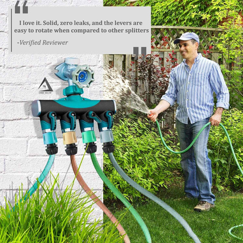 Dbr Tech 4 Way Garden Hose Splitter For Outdoor Lawn And Aa