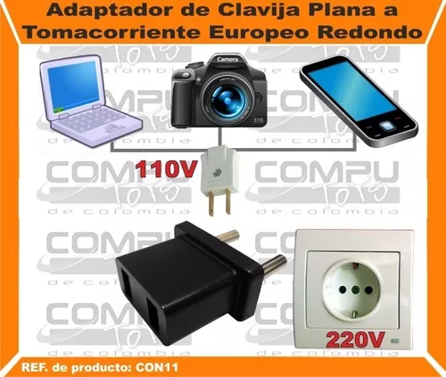 La Casa De La Electronica - Adaptador de tomacorriente Europeo a Americano  Redondo a plano. Enchufe redondo plano, ideal para conexiones eléctricas en  el hogar, oficinas, negocios, industria, etc. Especificaciones técnicas:  Material