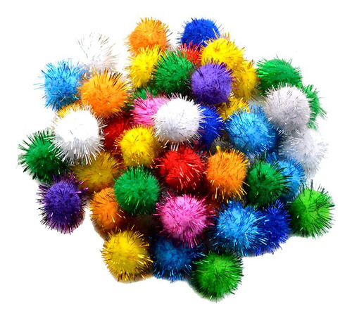 50 Piezas De Pompones Para Manualidades Y Pompones Borrosos,