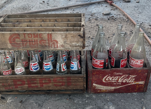 Casillero Coca Pepsi Y Crush Botella Antigua Colección 